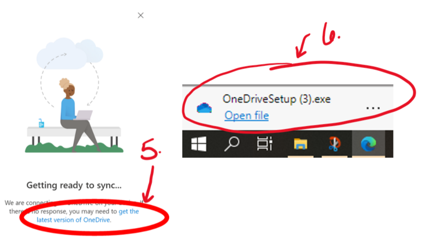 OneDriveSetup (3).exe QE2_flg Getting ready to sync.„ Con you may need to get the of Oneonve,